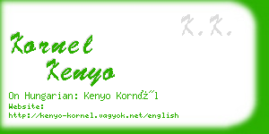 kornel kenyo business card